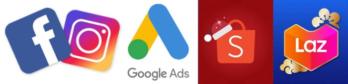 Ecommerce Advertising based on Performance Marketing in Singapore and Asia. Facebook, Google Ads, Shopee MyAds and Lazada Sponsored Solutions